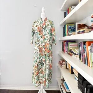 Beau & Ro Floral Long Sleeve Maxi Dress Large